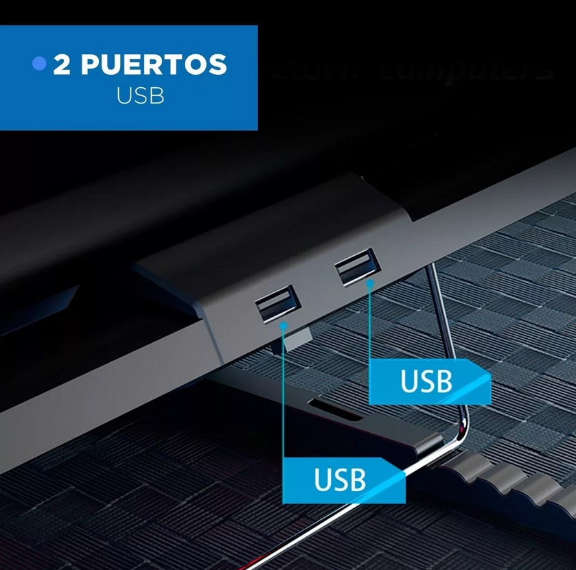 Base Cooler Enfriador Notebook 5 Ventiladores