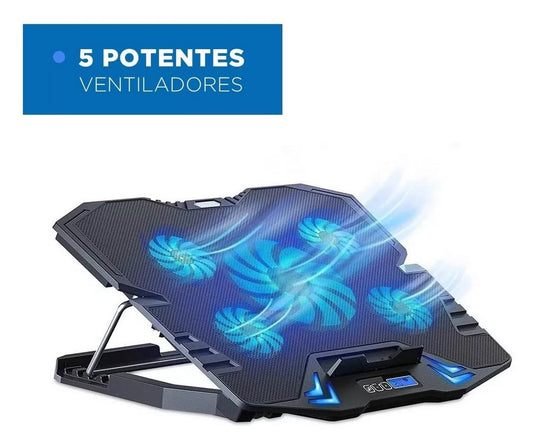 Base Cooler Enfriador Notebook 5 Ventiladores